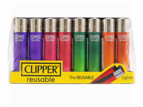 Clipper Reusable Flint Lighters Metallic Gradient 40 pack