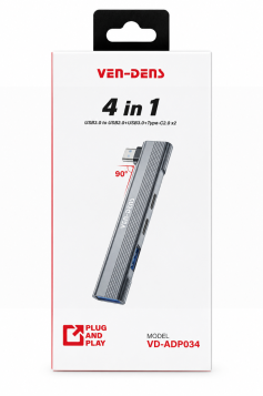 Ven-Dens 4 in 1 Hub Multifunction Adaptor USB To 2x USB-A + 2x USB-C