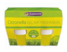 151 Chatsworth Citronella Gel Air Fresheners for Outdoor Use - Pack of 2 - 141grams