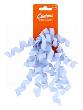 CLINTONS CURLY CONFETTI SWIRL BOW BLUE