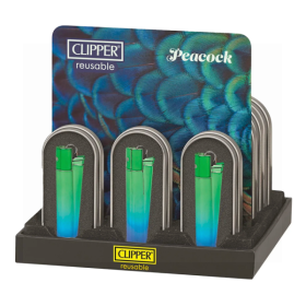 Clipper Metal Flint Reusable Lighter + Gift Box - Peacock