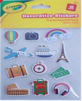 Crayola Decorative Travel Stickers - Assorted Stickers - Pack of 12