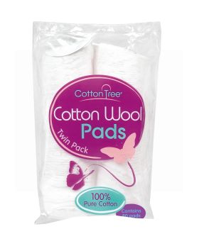 COTTON TREE ROUND COTTON WOOL PADS - TWIN PACK - PACK OF 80
