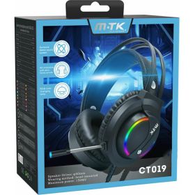 MTK Gaming Headphones With RGB LED - 2.1M - Black