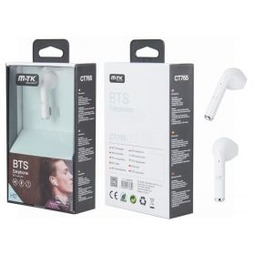 MTK BTS Single HD Bluetooth Headset - Pebble White