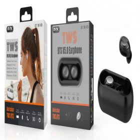 MTK TWS BTS V5.0 In-Ear Bluetooth Earphones - Black