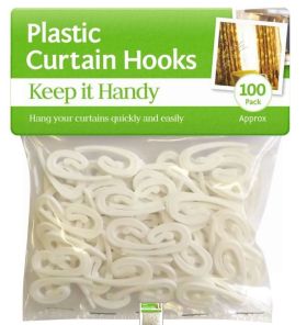 Keep it Handy Plastic Curtain Hooks - White - Pack of 100