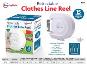 LaundryMate Retractable Clothes Line Reel 15m