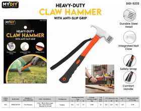 MYDIY Heavy Duty Claw Hammer With Anti-Slip Grip