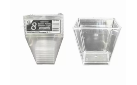DID Reusable Square Plastic Dessert Cups - Pack of 8