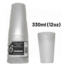 DID DISC Reusable Plastic Drink Tumblers - 330ml - Pack of 6