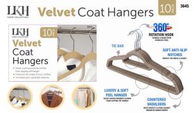 LKH Velvet Coat Hangers - Beige - Pack of 10