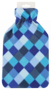 Home Smart - Hot Water Bottle Cover - Fleece - Blue - 2L