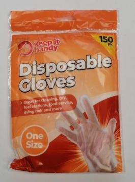 Keep it Handy Disposable Gloves - One Size - Clear - Pack of 100