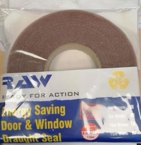 RAW Ready for Action Energy Saving Draught Seal for Doors & Windows - Brown - 15m