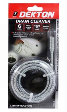 Dekton Spring Steel 6mm Drain Cleaner - 180cm