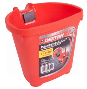 Dekton Painters Buddy with Magnetic Brush Holder - Red - 1 Litre