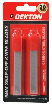 Dekton Carbon Steel Snap-Off Knife Blades - 9mm - Pack of 20