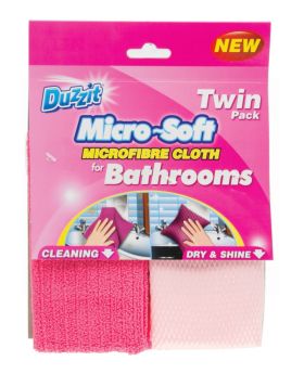 151 Duzzit Micro-Soft Microfibre Cloth For Bathrooms - Twin Pack