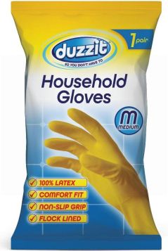DUZZIT HOUSEHOLD GLOVES - MEDIUM - PACK OF 1 PAIR 