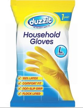 DUZZIT HOUSEHOLD GLOVES - LARGE - PACK OF 1 PAIR 