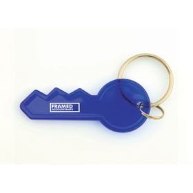 KEY SHAPED KEY CHAIN TRANSLUCENT BLUE
