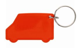 VAN SHAPED KEYCHAIN TRANSLUCENT RED