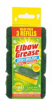 151 Elbow Grease Dish Brush Refill Sponges - Pack of 3