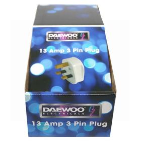 Daewoo 13 Amp 3 Pin Plug - White - Bulk