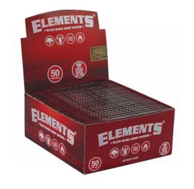 Elements RED Slow Burn Hemp Cigarette Papers - King Size Slim - 32 Leaves Per Pack - Box Of 50