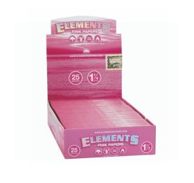 Elements Pink Ultra Thin Rolling Papers - 1 1/4 Size - Pack of 25 Booklets