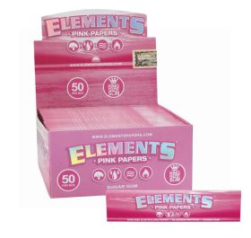 Elements Pink Papers with Sugar Gum - King Size Slim - Pack of 50