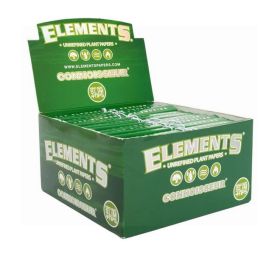 Elements Connoisseur Unrefined Plant Papers + Tips - King Size Slim - Pack of 24