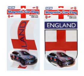 ENGLAND MAGNETIC CAR FLAG 2 ASSORTED