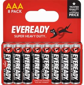 Eveready Zinc Super Heavy Duty Batteries - AAA - Pack of 8