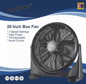 20" PLASTIC BOX FAN 3 SPEED
