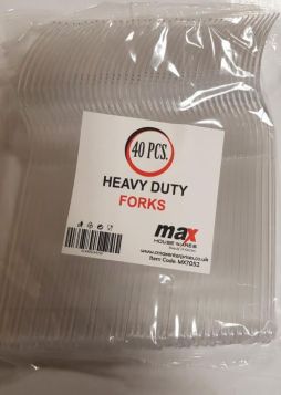 Disposable Clear Heavy Duty Forks - Pack Of 40