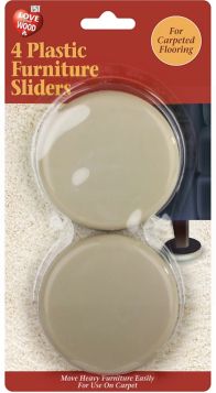151 LOVE YOUR WOOD - PLASTIC FURNITURE SLIDERS - 3.5" - 4 PACK