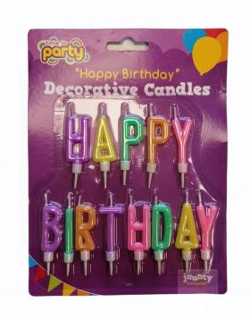 Time To Party Happy Birthday Decorative Cake Candles 