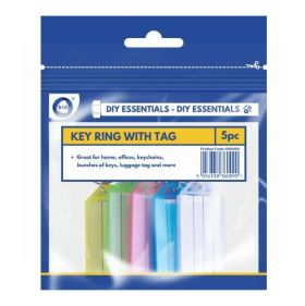 DID Key Ring With Tag - Assorted Colours - Pack of 5