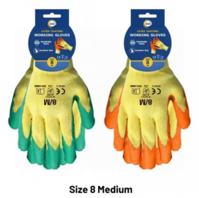 DID Size 8 Latex Coated Gloves - Medium
