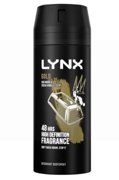 Lynx Deodorant & Body Spray - 48 Hour High Definition Fragrance - Gold - 150ml