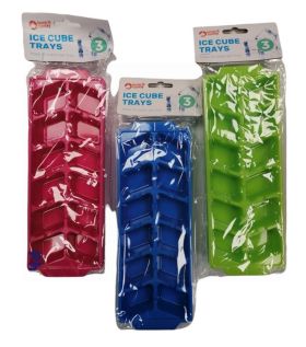 Keep it Handy Ice Cube Trays - Assorted Colours - 25 x 9 x 3cm - Pack of 3
