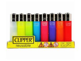 Clipper Large Super Reusable Lighters - Translucent - Assorted Colours - 48 pack