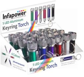 Infapower 5 LED Aluminium Keyring Torch - Assorted Colours