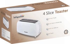 Infapower Cool Touch 4 Slice Toaster - White