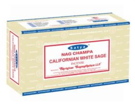 Satya Nag Champa Incense Sticks - Californian White Sage - 15 grams - Pack of 12 
