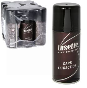 Insette Mens' Bodyspray - Dark Attraction - 150Ml
