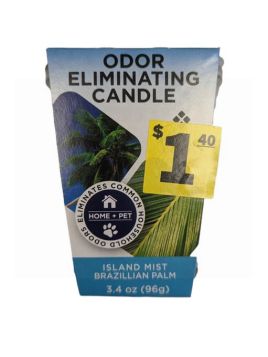 Fresh Fragrance - Odour Eliminating Candle - Island Mist - Brazilian Palm - 96g - Price Marked $1.40