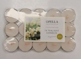 Opella Fragranced/Scented Tea Lights / Candles - Jasmine Blossom - Pack Of 15